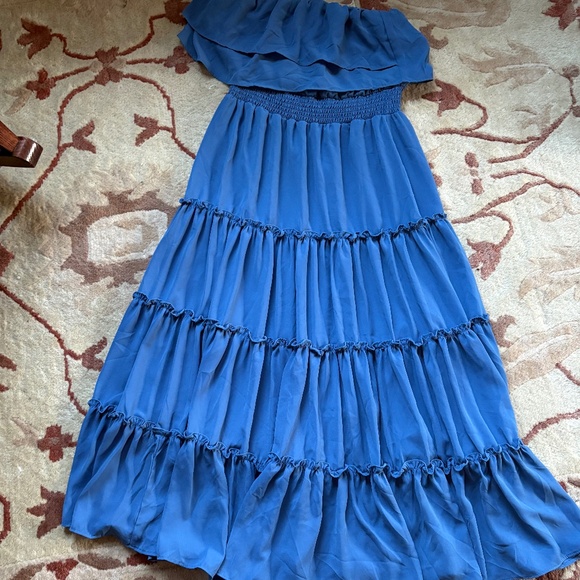 1. State Strapless Blue Dress--Size Medium - Picture 1 of 2